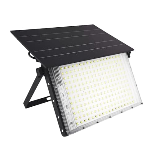 JINXING Solar Flood Lights Outdoor, Dusk to Dawn Solar Powered Outdoor Light, 6500K IP65 Waterproof Wall Mounted Security Light for Front Door, Porch, Yard, Fence, Garden - Image 1