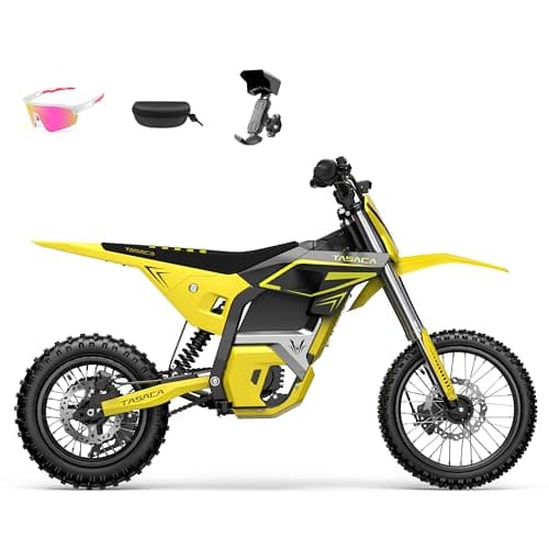 Tasaca V58 Electric Dirt Bike, 5500W Peak Mid-Drive Motor & 276NM, 55 MPH Max Speed & 5-Gears Electric Motorcycle with 52V 30Ah Long Battery, Hydraulic Brakes Off-Road EBike (Dark Yellow) - Image 1