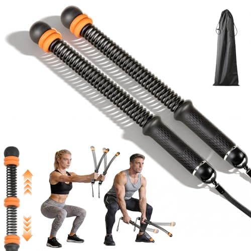 SWINSKUAD Cordless Battle Ropes 2 Pcs, Adjustable Ropeless Battle Ropes Adjustable Weight for Men & Women, Portable Arm Exerciser for Strength Building, HIIT and Low-Impact Aerobic Training-Black