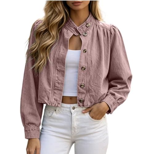 Cropped Jean Jacket for Women Lightweight 2026 Summer Fall - Image 1