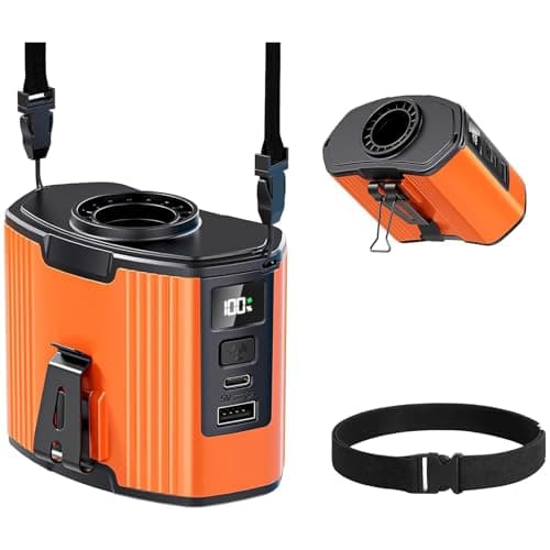 Portable Waist Fan, Wearable 10-Speed Turbo Personal Fan with 20000RPM Motor, 130° Wide Airflow, Rechargeable & Clip-On Design, 40H Long Runtime for Outdoor, Camping, Jobsite, and Travel (Orange) - Image 1