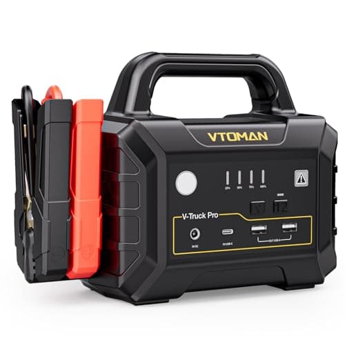 VTOMAN V-Truck Pro 8000A Car Battery Jump Starter with 65W Quick Charge, 41600mAh Portable Jump Starter Power Pack for All Gas All Diesel, 12V Jump Box with LED Light, Long Jumper Cables - Image 1