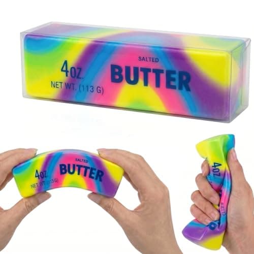 Butter Squishy Slow Rising Stress Relief Tool,New 2026 Squeeze Ball Realistic Butter Stick Soft Squeeze Tool,Portable Squishy for Adults Anxiety & Stress Relief, Sensory Gifts for Office(Colorful)