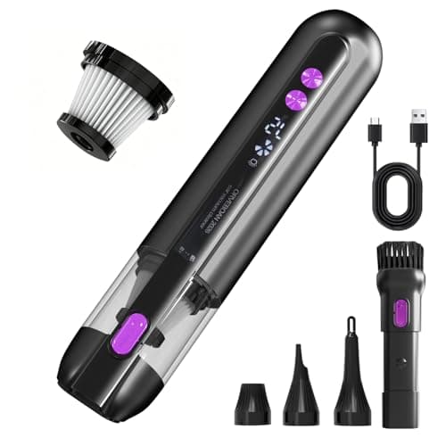 Handheld Cordless Car Vacuum Cleaner 15000Pa, 3-in-1 Portable Vacuum with LED Light,LED Display & Washable HEPA Filter,USB-C Rechargeable, up to 30-Min Runtime for Car, Home, Desk & Pet Hair(black) - Image 1