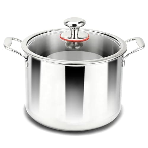 Ptaciow Titanium Stock Pot,8Quart Stock Pot with Lid,Lightweight and Healthy Soup Pot,Induction All Stovetops,Large Capacity Titanium Cooking Pot for Soup,Pasta,Boiling,Stewing - Image 1