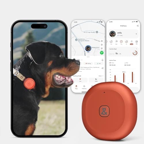 Molly&Cody GPS + Bluetooth Pet Tracker for Cats & Dogs – Real‑Time Tracking, Virtual Fence, IP67 Waterproof, Up to 60‑Day Battery, Health Monitoring, iOS/Android – Subscription Required (Red) - Image 1