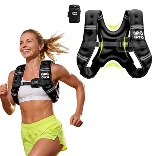 AMA DIVO 12LB Weight Vest for Women Men, Reflective Weighted Vest for Walking & Running Fitness Gear, Weighted Training for Calorie Burning, Adjustable Straps with Detachable Bag, Snug Fit - Image 1
