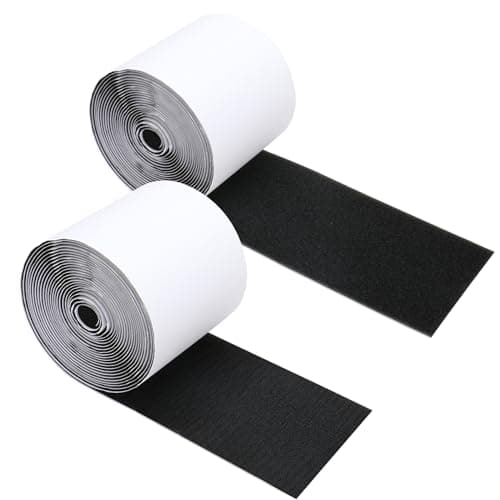 4.4 " X 10 Feet Heavy Duty Strips with Adhesive, Nylon Strips Tape Roll, Prevent Couch Cushions, Patio Cushions, Carpets, Mattresses Sliding, Picture Wall Hanging, No Punching Wall Mounting, Black - Image 1