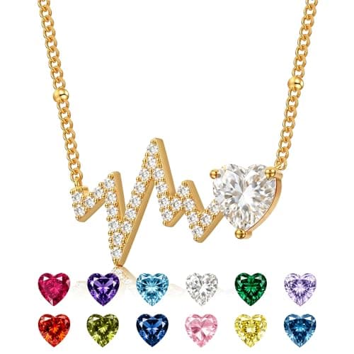 Helirose Heart Necklace for Women, Gold Necklace 18K Gold Plated, Dainty Romantic Heart Pendant, Hypoallergenic Jewelry, Birthday Gifts for Women, Mothers Day Gifts, Gift Box & Message Card (White) - Image 1