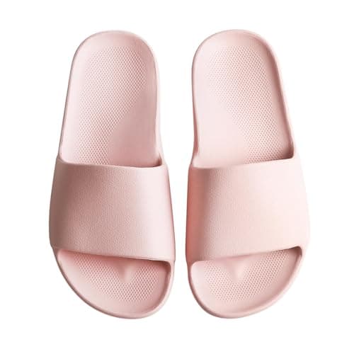 VIVASUN Unisex Arch Support Slides Cushioned Non Slip Shower Sandals,Pink - Image 1