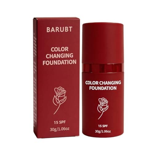 BARUBT White Color Changing Foundation, Self Adjusting Korean Makeup Base For Mature Skin, Hydrating Liquid Concealer And Sweatproof Face Cosmetic 1.06 Ounce 1PCS