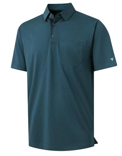 M MAELREG Golf Polo Shirts for Men Dry Fit Casual Performance Moisture Wicking Mens Polo Shirts Short Sleeve Turquoise - Image 1