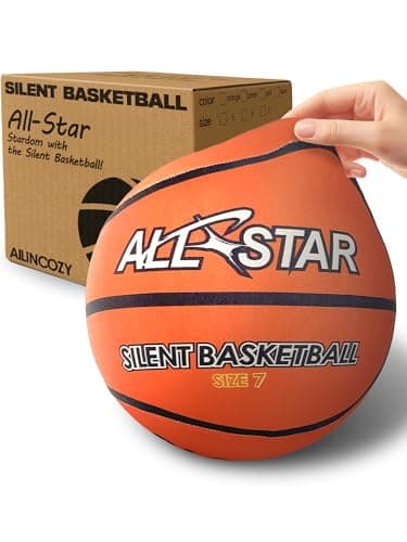 ALLINCOZY Covered Silent Basketball, Fabric Cover Soft Foam Airless Basketball, High Bounce, Noise-Free Training Ball, Gifts Packaging, Safe for Indoor Activities - Image 1
