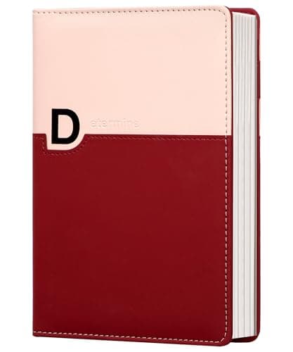 CAGIE Lined Journals for Writing, Two-Toned Hardcover Journal Notebook for Women, 256 Pages A5 Journal with 100GSM Thick Paper for Work Note Taking Diary, Refillable Design,8.6 x 5.7 Inch, Red - Image 1