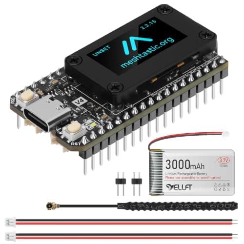 YELUFT 1 Set ESP32 LoRa V4 Development Board + 3000mAh Battery, Upgraded ESP32-S3 16MB Flash WiFi Bluetooth 28dBm High Power SX1262 LoRa for Meshtastic Arduino IoT LoRaWAN - Image 1