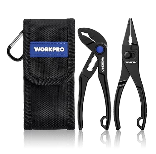 WORKPRO 2-Piece Mini Pliers Set with Pouch for Tight Spaces & Versatile Use - Image 1