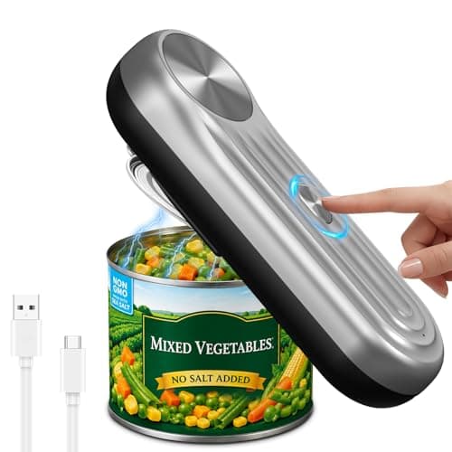 One-Touch Rechargeable Cordless Electric Can Opener, Auto-Stop Smooth-Edge Lid Cutter, Hands-Free Gadget Fits Food, Pet & Soda Cans – for Seniors & Arthritis (Sliver) - Image 1