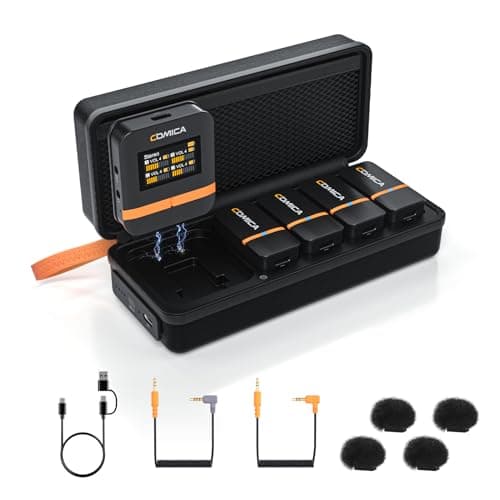 COMICA Vimo Q 4-Channel Wireless Lavalier Microphone with 4 Audio Tracks Output, Noise Reduction, 656ft Range, Lapel Microphone Wireless for iPhone, Camera, Android, Podcast/Livestream/Video Recording - Image 1