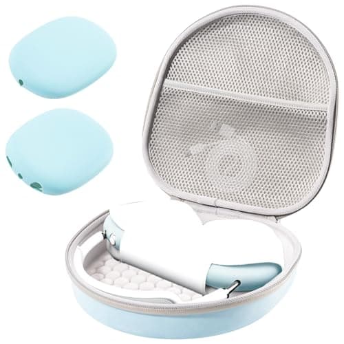 ProCase Hard Case for Apple AirPods Max & AirPods Max 2, Travel Protective Carrying Case with Silicone Ear Cushion Covers, Shockproof EVA Shell with Soft Lining & Accessory Pocket - Lightblue - Image 1