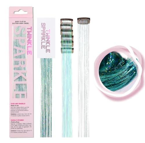 OH LA BLUE Clip in Hair Tinsel Kit - Glitter Tinsel Hair Extension with Clips, Sparkle Strands Festival Gift, Dazzle Hair Accessories for Women, Girls & Kids - Image 1