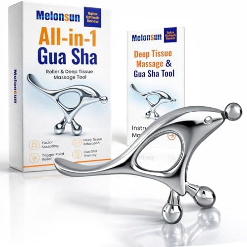 Trigger Point Massage Tool & Gua Sha for Face & Body – All-in-1 Deep Tissue Massage & Muscle Scraper Tool, Thumb Saver Acupressure Tool – Facial Sculpting, TMJ, Chronic Pain & Muscle Tension Relief - Image 1