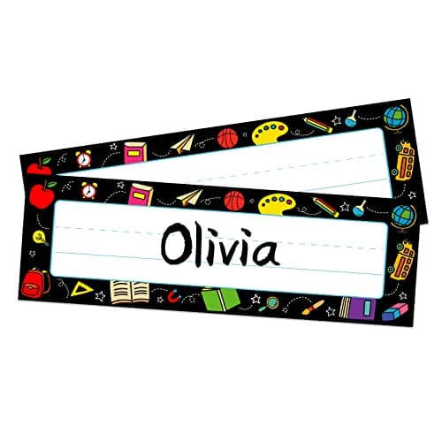 WaaHome Name Tags for Classroom - 36pcs Desk Cubby Name Plates Tags Stickers for Kids Student Classroom Must Haves, Kindergarten Preschool Elementary Back to School Supplies