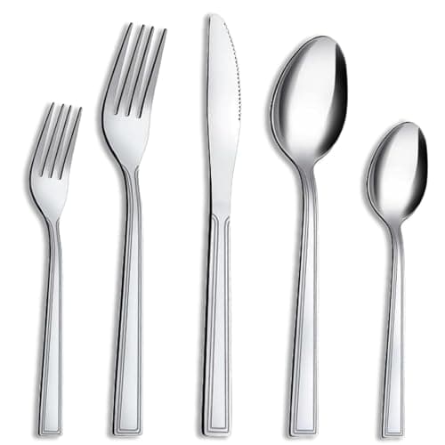Hunnycook 30-Piece Silverware Set - Stainless Steel Silverware Set for 6, Include Spoons and Forks Set, Mirror Polished, Dishwasher Safe, Cutlery Set for Home Kitchen Restaurant Hotel