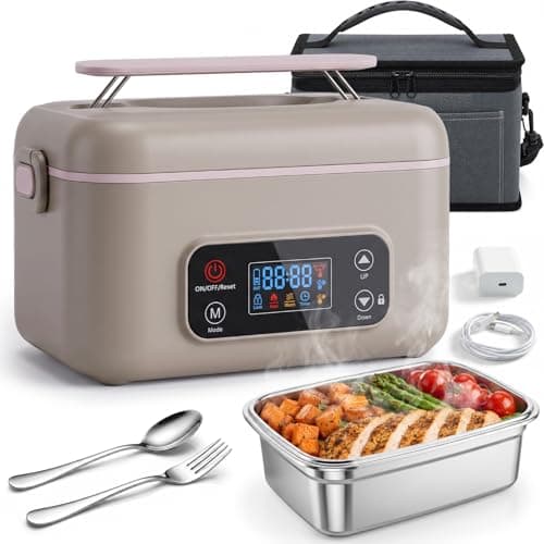MISS BIG Electric Lunch Box for Adults, Heated Lunch Box for Men, Gray