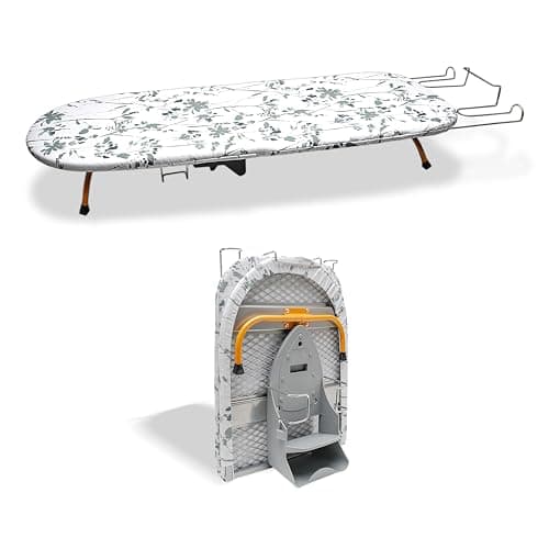 AKTIOIN Tabletop Ironing Board Folding with Iron Holder and Iron Rest, Portable Space Saving Small Metal Ironing Board - Image 1