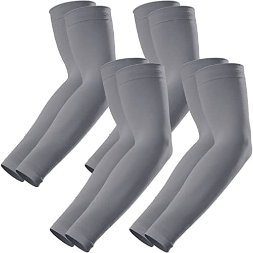 GOUNOD Compression Arm Sleeves, Style Number 4pkC-Light Grey, Dot Pattern, Sun Protection, Grey, Standard, Men's, Adults, Sun Seekers, Tattoo Bearers, Athletes - Image 1