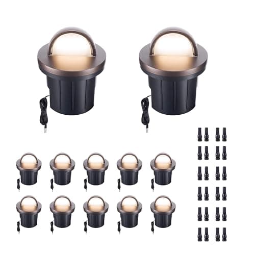 Varmtalys 3000K Low Voltage Well Lights, 12 Pack 6W 420LM LED 12V In-Ground Landscape Lights, IP67 Waterproof Aluminum Oil-Rubbed Bronze, Directional Outdoor Lighting for Garden, Tree - Image 1