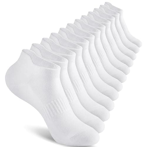 Walifrey Ankle Socks for Women, 6 Pairs Low Cut Athletic Socks for Women Running (White 9-11 - Image 1