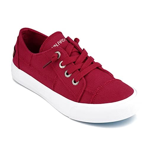 JENN ARDOR Slip On Canvas Shoes for Women Low Top Fashion Sneakers Comfortable Walking Flats Red 6 - Image 1