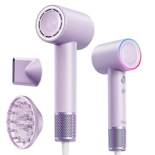 High-Speed Hair Dryer, 160,000 RPM Brushless Motor for Ultra-Fast Drying, 500M Ionic Negative for Frizz Reduce, Low Noise Thermo-Control Blow Dryer with Diffuser for Curly Hair Women and Men,Purple - Image 1
