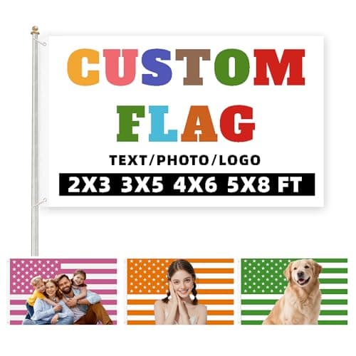Custom Flag 3x5 ft Personalized with Photo and Text, Personalized Tapestry for Room Wall Decor, Customized American Flag Banner for USA 250th Anniversary & Class of 2026, Pride Feminist Soccer Fan Flags. (Custom) - Image 1