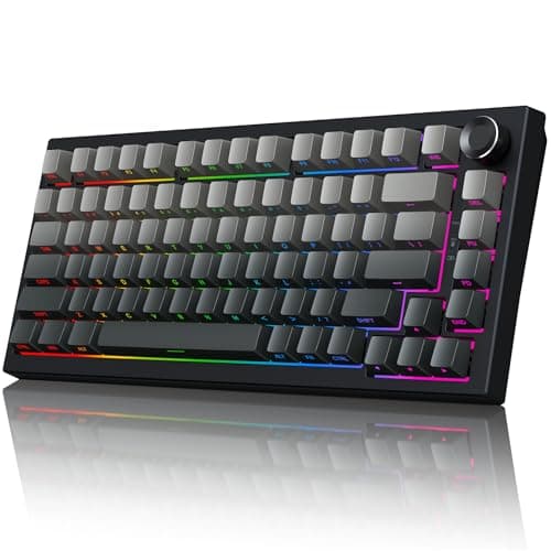 Gurjot Wireless Mechanical Keyboard, 75% Hot Swappable Custom Keyboard with Knob,PBT Keycaps,BT5.0/2.4GHz/USB-C,RGB Backlit, Mechanical Gaming Keyboards for PC/Tablet/PS/Xbox - Image 1