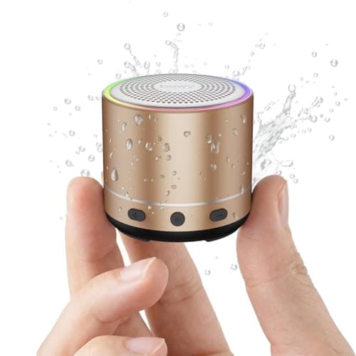 buwy Mini Bluetooth Speaker, 2026 Ultra-Light Mini Bluetooth Speaker, IP7 Waterproof Brief Design, Small Shower Travel Speaker for Outdoor, 8H Playtime, Perfect for Phone/PC/Tablet & Gift Golden - Image 1