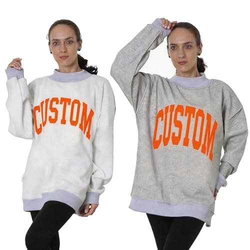 ROSLILY Custom Reversible Mock Neck Sweatshirts Womens Oversized Pullover Custom College Team Mockneck Game Day Mock Neck Football Sweatshirt For Sports Lover College Student White - Image 1