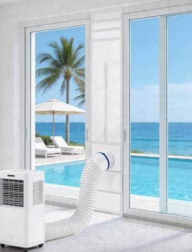 Portable Air Conditioner Door Kit,Door Vent Seal Kit for Mobile Air Conditioning & Dryer,Full Sealing Waterproof Easy to Install,Fit Both 5" and 6" Exhaust Hose,Length Adjustable 10x75~91 inches - Image 1