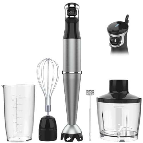 Turelar Immersion Blender Handheld Corded Hand Blenders Set 1100W, Trigger Variable Speed 5 in 1 Stick Emulsifier with Chopper, Whisk and Frother for Soup, Baby Food and Smoothies,Black - Image 1