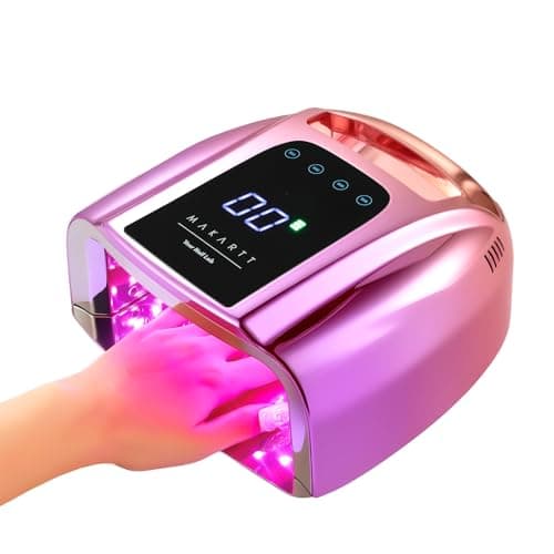 Makartt UV LED Nail Lamp - Fast Curing UV Light with Handle Nail Dryer with 42 Beads 4 Timers Cordless Rechargeable Lamp LCD Touchscreen & Smart Sensor(Gradient Purple) - Image 1