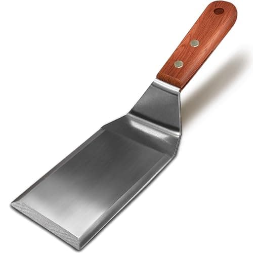 Stainless Steel Griddle Spatula, BBQ Grill Spatula Accessories for Blackstone,Metal Spatula w/Full Tang Wooden Handle & Beveled Edge for Pancake Flipper,Smash Burger Turner,10.7x2.8Inch - Image 1
