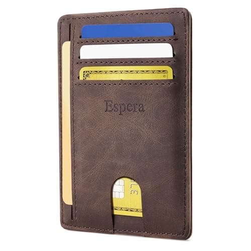 Espera Slim Minimalist Front Pocket Wallet for Men, RFID Blocking Credit Card Holder, Thin Travel ID Card Case, Gifts for Men - Image 1