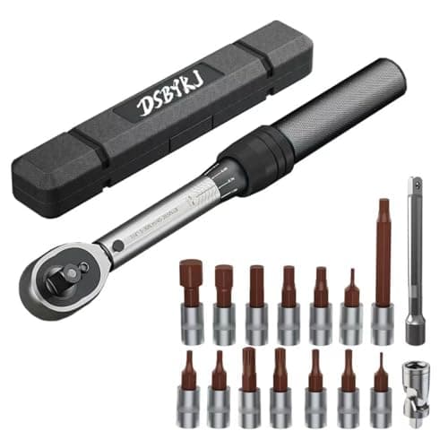 DSBYKJ 17 Piece Small Torque Wrench Set (5-30nm), 1/4" Drive Click, 72 Teeth Bidirectional Torque Wrench, ±3% Accuracy,Professional Tool Set for Bicycles and Motorcycles - Image 1
