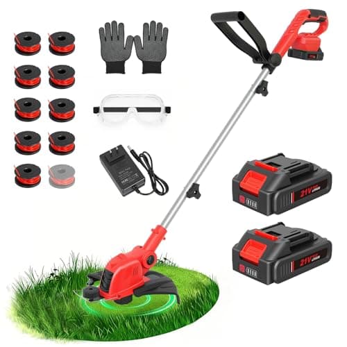 RAXONE 21V Cordless String Trimmer & Edger, 12" Auto-Feed Grass Cutter with 2.5Ah Battery & Fast Charger, 2-in-1 Electric Lawn Tool Includes 10 Lines for Garden and Yard Maintenance - Image 1