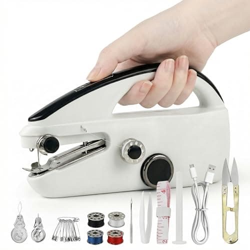 Handheld Sewing Machine with Full Accessories – Portable, Lightweight & Quiet Operation. Complete Small Sewing Kit for Beginners, Adults & Kids. Ideal for Quick Repairs, DIY Crafts, Home & Travel Use - Image 1