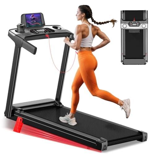 Portable Treadmill with Incline, 3.0HP Walking Pad with Handle Bar, 3-in-1 Foldable Treadmill for Home Office Small Space with Quiet Brushless, 300 LBS Capacity - Image 1