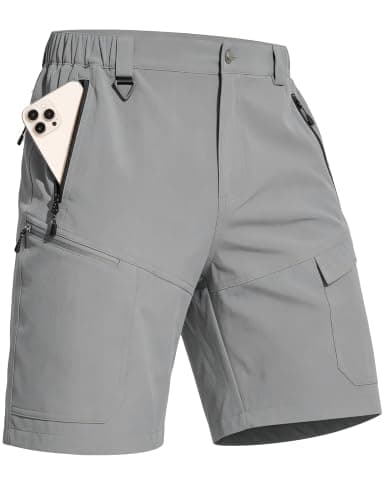 KPSUN Men's 7" Hiking Cargo Shorts Lightweight Quick Dry Tactical Golf Shorts with Zipper Pockets for Fishing Camping Work(SandKhaki XL) - Image 1
