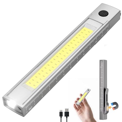 EGUKU Rechargeable Pen Light, 800 Lumen Pen Flashlights with COB Work Light, Portable LED Pocket Flashlight with 6 Light Modes, Clip Flashlight with Magnetic Base for Inspection, Work, Repair - Image 1