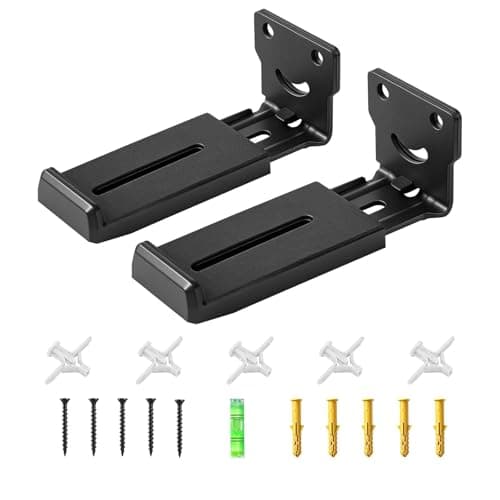 Kiiocwev Soundbar Wall Mount Bracket -Universal Soundbar Mount&Soundbar Shelf for Samsung,Bose,Vizio,LG,Sony,JBL and More,Hold up to 66LBS,Depth Adjustable 4.09”-7.28”,All-Metal Sturdy Design